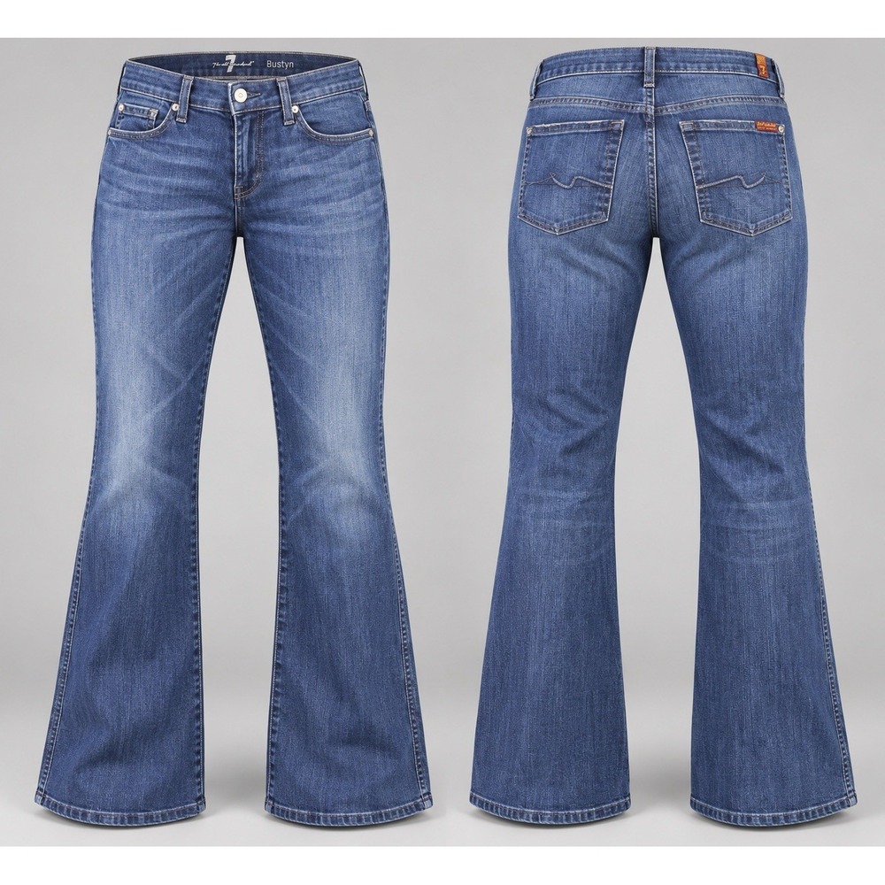 7 For All Mankind Austyn Jeans Mens 38x28 Blue Relaxed Straight Leg Stretch Dark